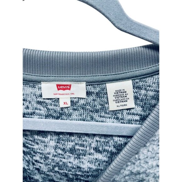 Levi's Women's Crewneck Sweatshirt Fleece Faux Fur Outdoors Gray Size XL - Picture 5 of 8